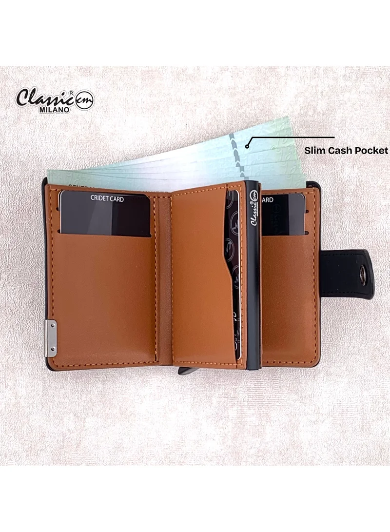 Classic Milano Black (W-956-2#-1556) Classic Milano RFID Blocking Faux Leather Wallet for Men and Women | Card Holder Wallet Pop-up, Credit Card Holder for Men | Wallet for Men & Women’s Card Wallet for Men | Best Price UAE