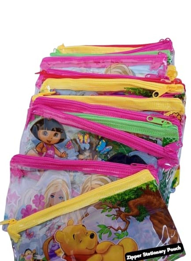 Hookcart Kids Zipper Pencil Pouch Stationery Organizer | Birthday Return Gift Pouches | Multicolor | Pack of 10