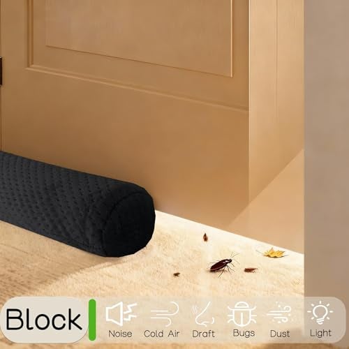 OUTTDID Under Door Draft Stopper Door, Sweep Weather Stripping, Double-Sided Windproof Seal Noise Blocker Window Breeze Blocker, Adjustable 30'' to 36'' Gap Filler, Black - Image 5
