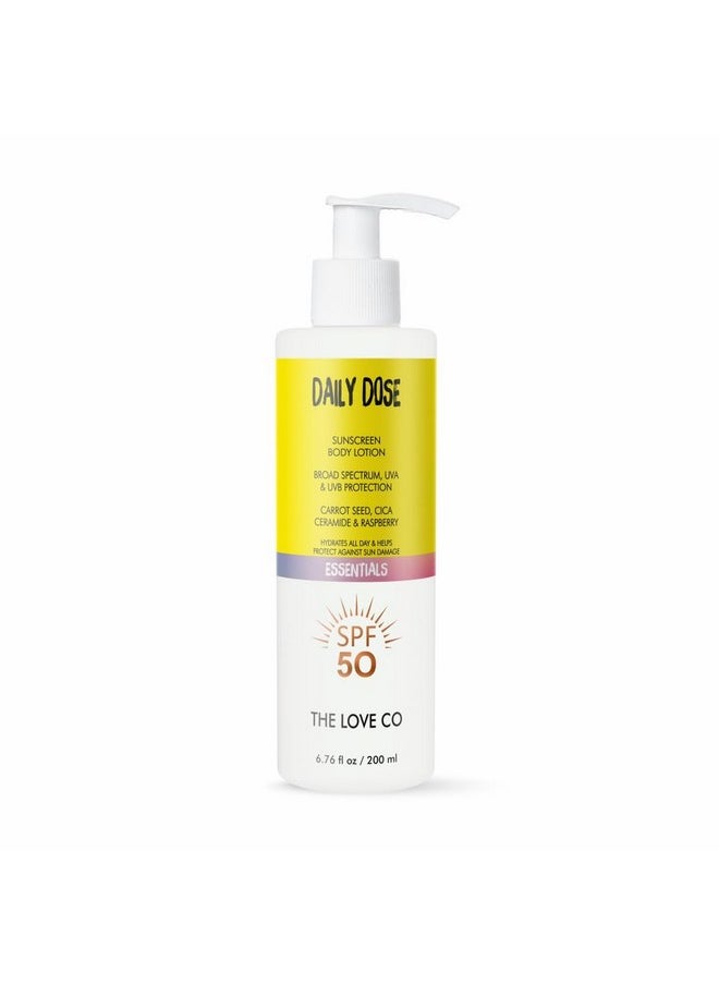 The Love Co Sunscreen Body Lotion Spf 50 ++++ - Daily Dose - Broad Spectrum Enriched With Carrot Seed, Ceramide, Niacinamide, Cica, & Raspberry - Uva/Uvb Protection, Hydration & Skin Repair - For All Skin Types - 200Ml - pzsku/ZA1BBD730198C7625D456Z/45/_/1735816784/42eba409-117f-4ce7-b8cf-dba5ce5417fc