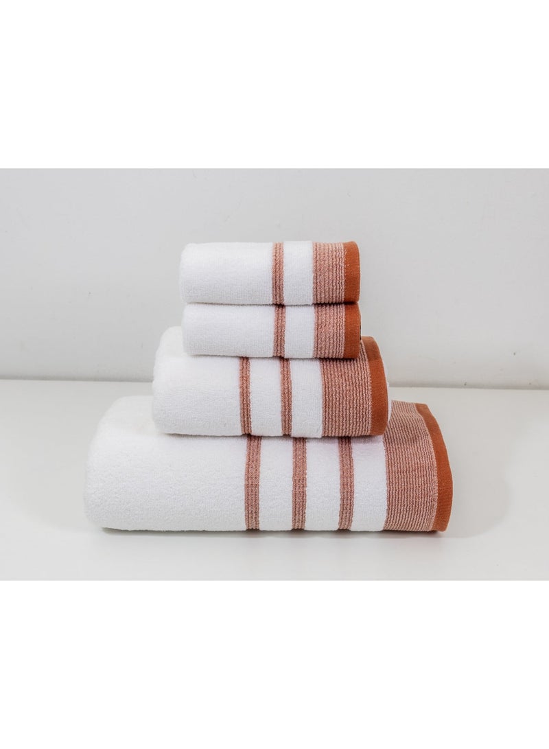 بالتيك لينين طقم مناشف إليسيان من أربع قطع - ٥٥٠ جرامًا للمتر المربع | قطن ناعم وعالي الامتصاص | ٥٠×٩٠ سم، ٧٠×١٤٠ سم، ٣٣×٣٣ سم من بالتيك لينين - Image 3