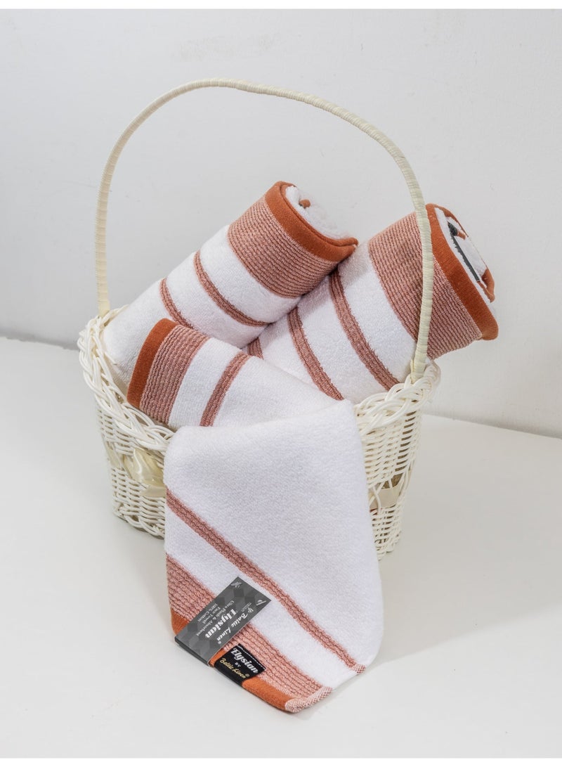 بالتيك لينين طقم مناشف إليسيان من أربع قطع - ٥٥٠ جرامًا للمتر المربع | قطن ناعم وعالي الامتصاص | ٥٠×٩٠ سم، ٧٠×١٤٠ سم، ٣٣×٣٣ سم من بالتيك لينين - Image 5