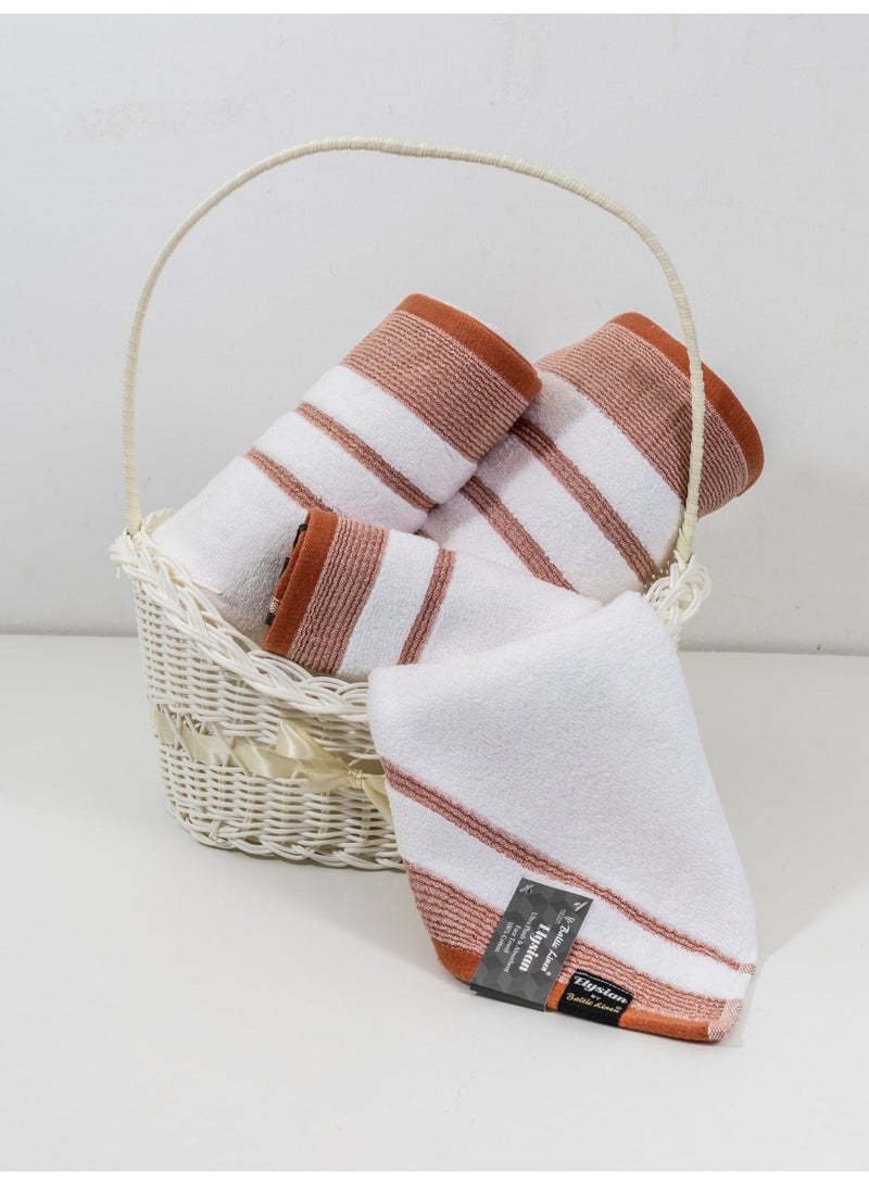 بالتيك لينين طقم مناشف إليسيان من أربع قطع - ٥٥٠ جرامًا للمتر المربع | قطن ناعم وعالي الامتصاص | ٥٠×٩٠ سم، ٧٠×١٤٠ سم، ٣٣×٣٣ سم من بالتيك لينين - Image 2