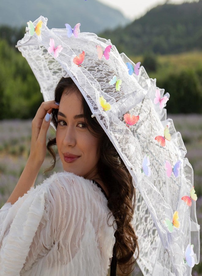 EupHHonycs 60 PCS Organza Butterflies for Crafts, 3D Fabric Butterfly Appliques, 2 Layers Butterfly for Crafts, Rhinestone Glitter Butterfly Embellishments, 3D Butterfly Decorations for Wedding, Party, And Home - Image 4