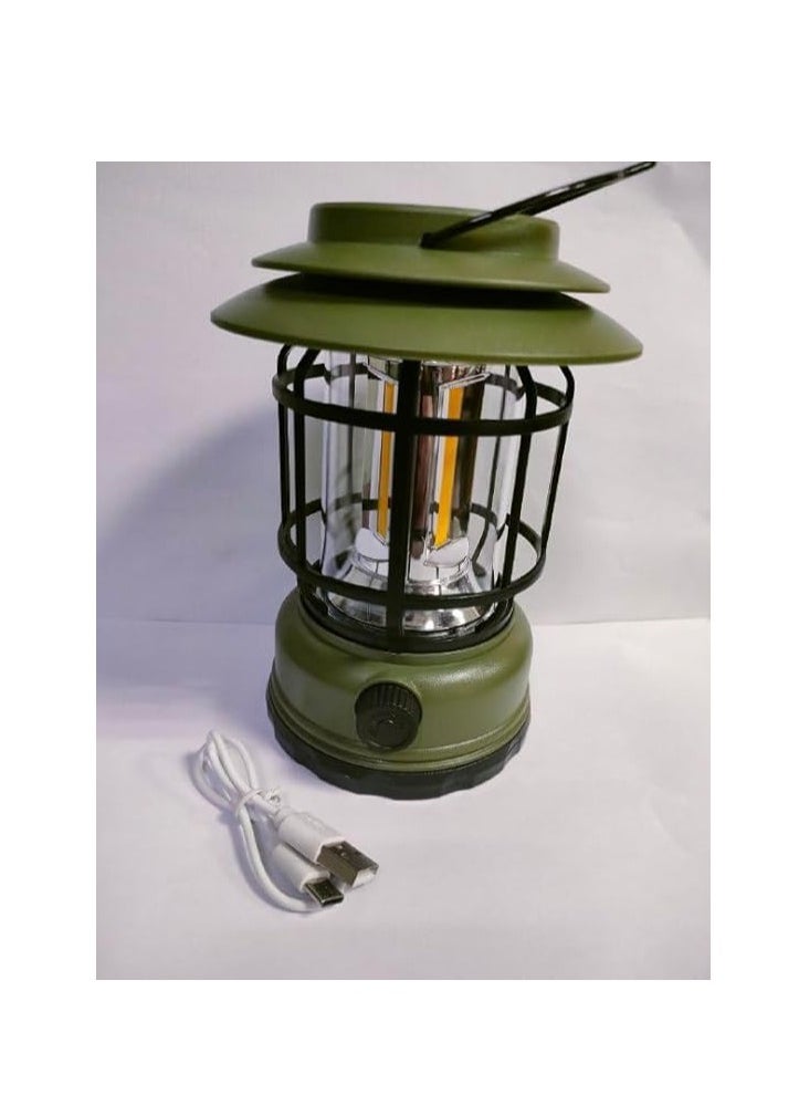 Generic Rechargeable LED Camping Light Retro Style Lighting Battery Type-c Rechargeable Dimmable Tent Lamp Outdoor Portable  - Image 1