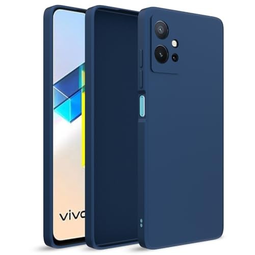 Pikkme Vivo T1 5G / Vivo Y75 5G / iQOO Z6 5G Back Cover Soft Matte Liquid Silicone TPU | Camera Protection | Shockproof Slim Back Case for Vivo T1 5G / Vivo Y75 5G / iQOO Z6 5G (Blue) - Image 1