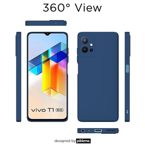 Pikkme Vivo T1 5G / Vivo Y75 5G / iQOO Z6 5G Back Cover Soft Matte Liquid Silicone TPU | Camera Protection | Shockproof Slim Back Case for Vivo T1 5G / Vivo Y75 5G / iQOO Z6 5G (Blue) - Image 3