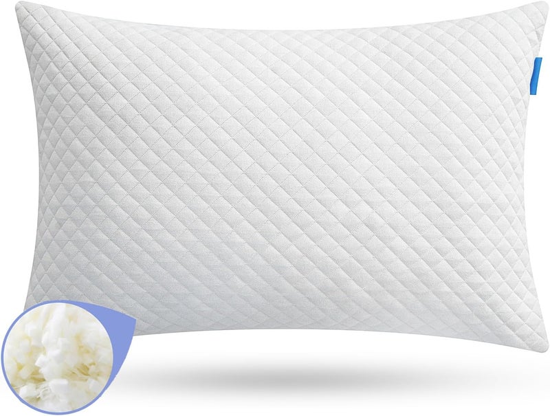 CHOC CHICK Memory Foam Toddler Pillow20X14 Kids Pillow with Machine Washable Comfortable Pillowcase Rayon Derived from BambooAdjustable Height Toddler Pillows for Sleeping 26 Years Old 1 White - Image 1