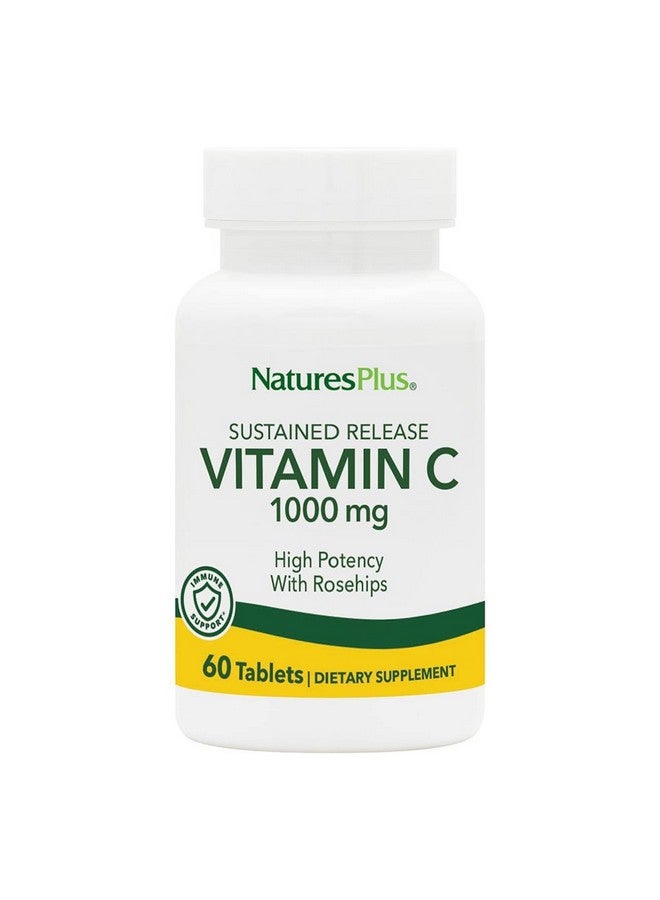 Nature's Plus Naturesplus Vitamin C With Rose Hips Sustained Release 1000 Mg Ascorbic Acid 60 Vegetarian Tablets Gluten Free 60 Servings - Image 1