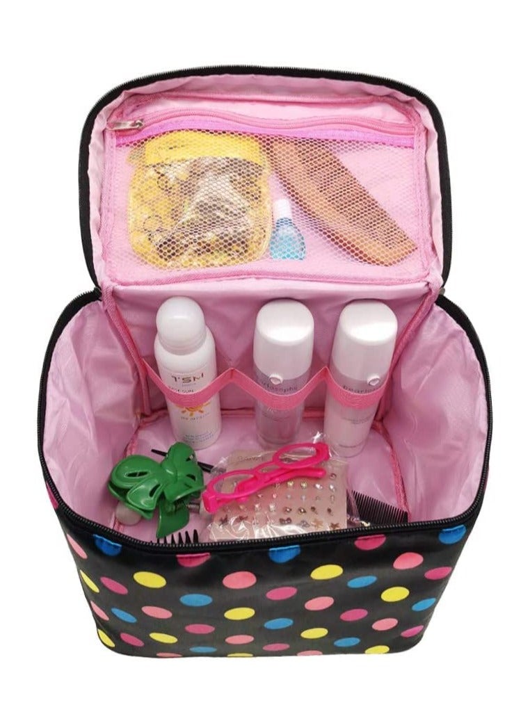 SYOSI Large Make Up Bag,Make Up Case Large Travel Cosmetic Bags Makeup Bag with Brush Holder Multifunction Case Toiletry Bags with Handle for Women Girls - Image 5