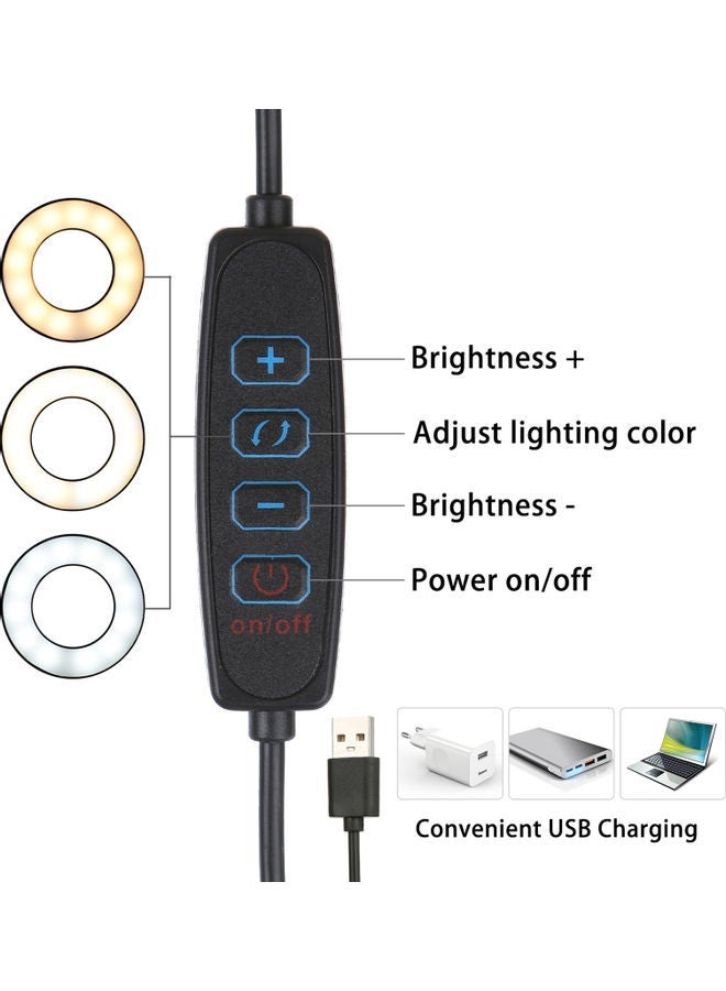 NIBEMINENT Flexible Clamp-On Table Lamp With Magnifier Swing Black 30x5x25centimeter - Image 2