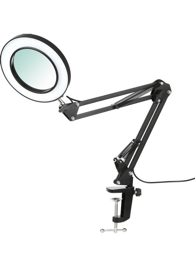 NIBEMINENT Flexible Clamp-On Table Lamp With Magnifier Swing Black 30x5x25centimeter - Image 1