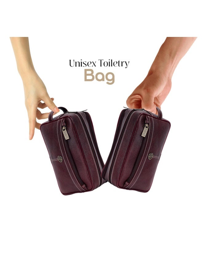 HAMMONDS FLYCATCHER Leather Toiletry Bag for Men and Women Cosmetic Organizer Bag, Travel Organizer Pouch, Toiletry Pouch for Men with Multiple Pockets, Shaving Kit Bag for Men - Image 3