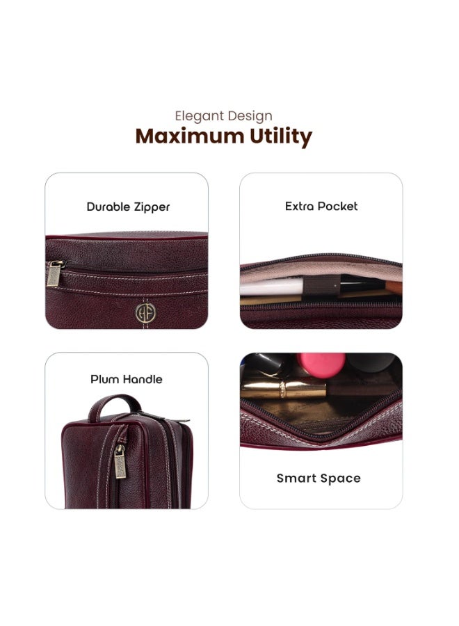 HAMMONDS FLYCATCHER Leather Toiletry Bag for Men and Women Cosmetic Organizer Bag, Travel Organizer Pouch, Toiletry Pouch for Men with Multiple Pockets, Shaving Kit Bag for Men - Image 4