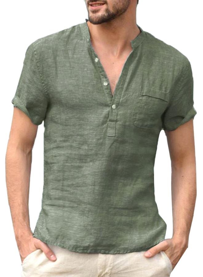 NIBEMINENT Patch Pocket Detailed T-Shirt Army Green 