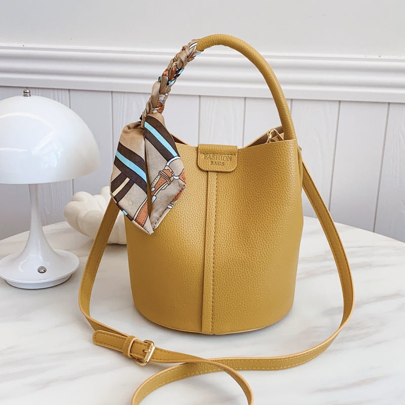 Women's Fashion Bucket Bag PU Crossbody Shoulder Handbag - Image 2