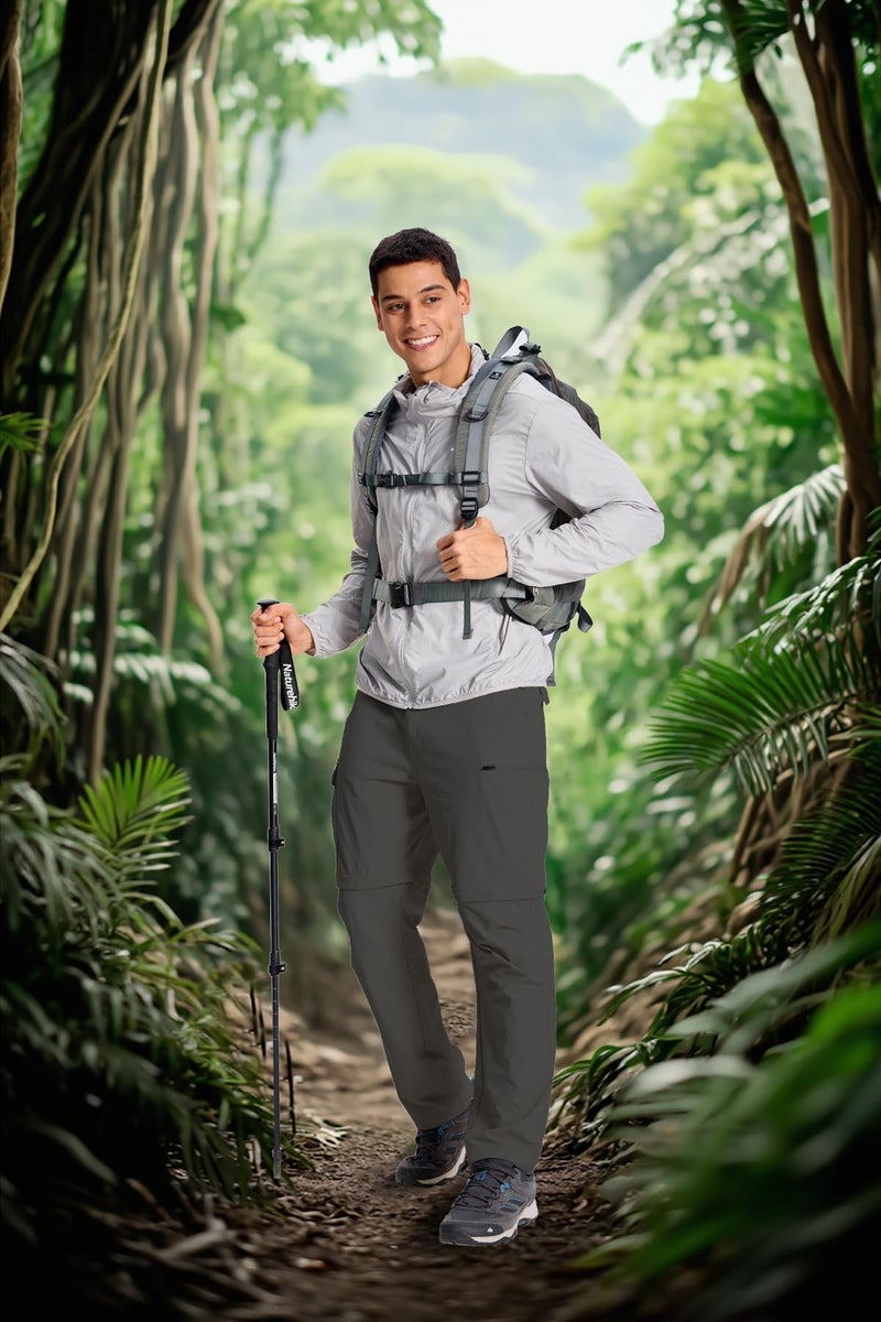 LINLANG EN Mens Hiking Pants Convertible Zip Off Cargo Pants Lightweight Waterproof Travel Fishing Climbing Camping Outdoor Work Pants for Men-Dark Grey-32-S - Image 2