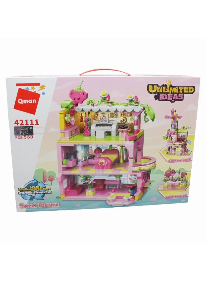 Qman Unlimited Ideas Sweet Dreamer Building Blocks - 580 Pcs - Image 1