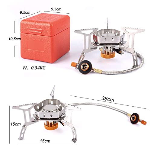 CLUEMART 3500W Foldable Camping Gas Stove with Piezo Ignition, Outdoor Windproof Portable Backpacking Stove Cooking with Carrying Case Box(3500W Upgrade) - Image 3