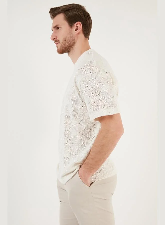 Buratti  Buratti Cotton Regular Fit Knitted T Shirt Men's T-Shirt CF24S218032 for Men | Best Price UAE