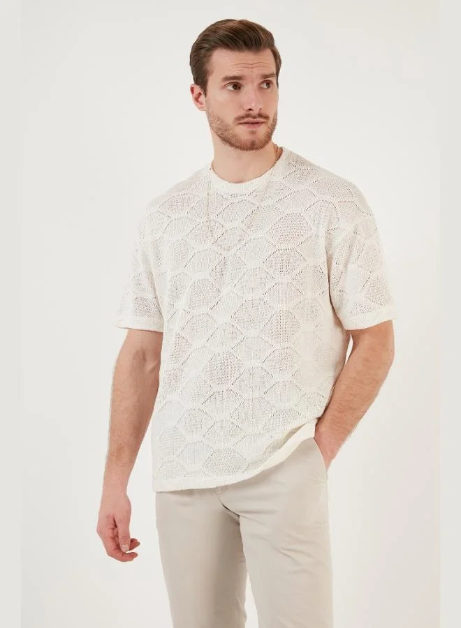 Buratti  Buratti Cotton Regular Fit Knitted T Shirt Men's T-Shirt CF24S218032 for Men | Best Price UAE