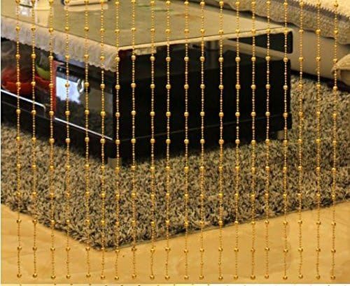 Pindia 7FT Strings Bead Curtain Golden Fancy Sparkling Door Window String Beads Thread Sheer Shear Rod Room HangingGolden7 x 4 Ft - Image 4