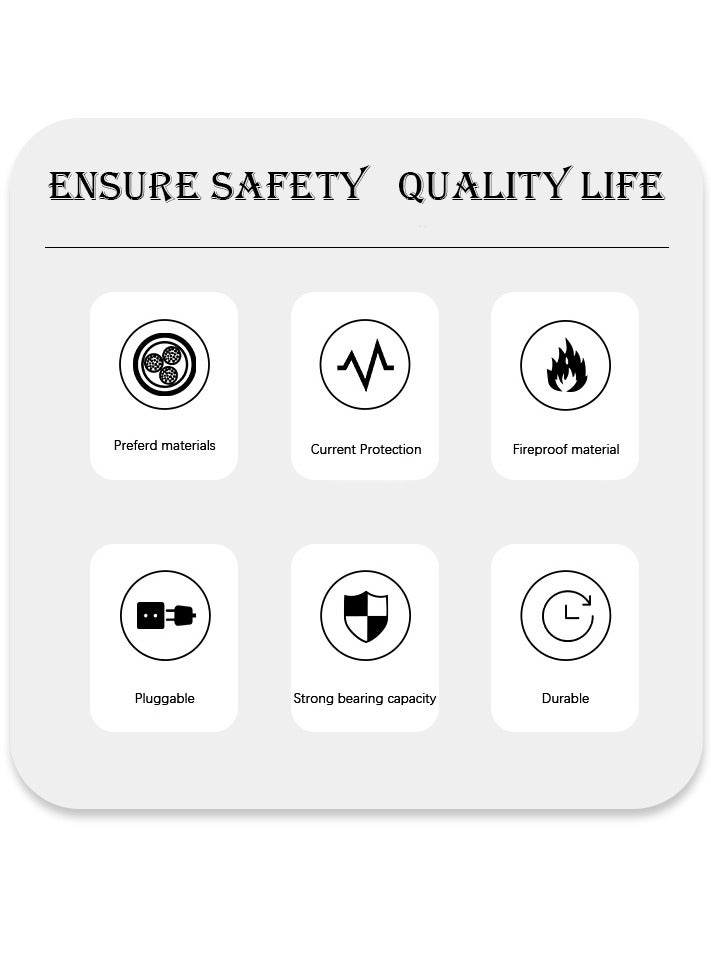 سكاي فيو موسع منفذ حائط متعدد المقابس، 2500 وات، موسع منفذ كهربائي ثلاثي الاتجاهات مع منفذين USB ومنفذ واحد من النوع C، محول قابس عالمي، محطة شحن للمنزل والمكتب والمطبخ، يتم تبديله بشكل فردي - Image 2