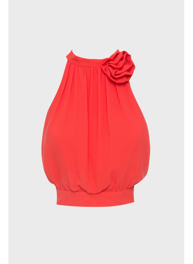 BSB Sleeveless crop top with flower applique - Image 4