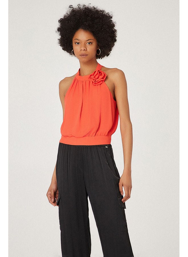 BSB Sleeveless crop top with flower applique - Image 2