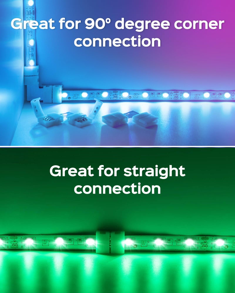JACKYLED 30 Pcs 3-Pin LED Connectors, 10mm L Shape LED Strip Connectors Unwired Solderless Gapless Adapter Connectors Terminal Extension 12V 72W for WS2811 WS2812B SK6812 LED Strip -10 Packs - Image 2