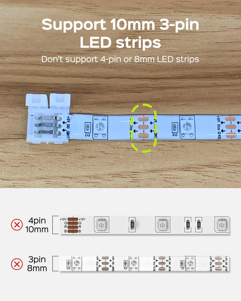 JACKYLED 30 Pcs 3-Pin LED Connectors, 10mm L Shape LED Strip Connectors Unwired Solderless Gapless Adapter Connectors Terminal Extension 12V 72W for WS2811 WS2812B SK6812 LED Strip -10 Packs - Image 4