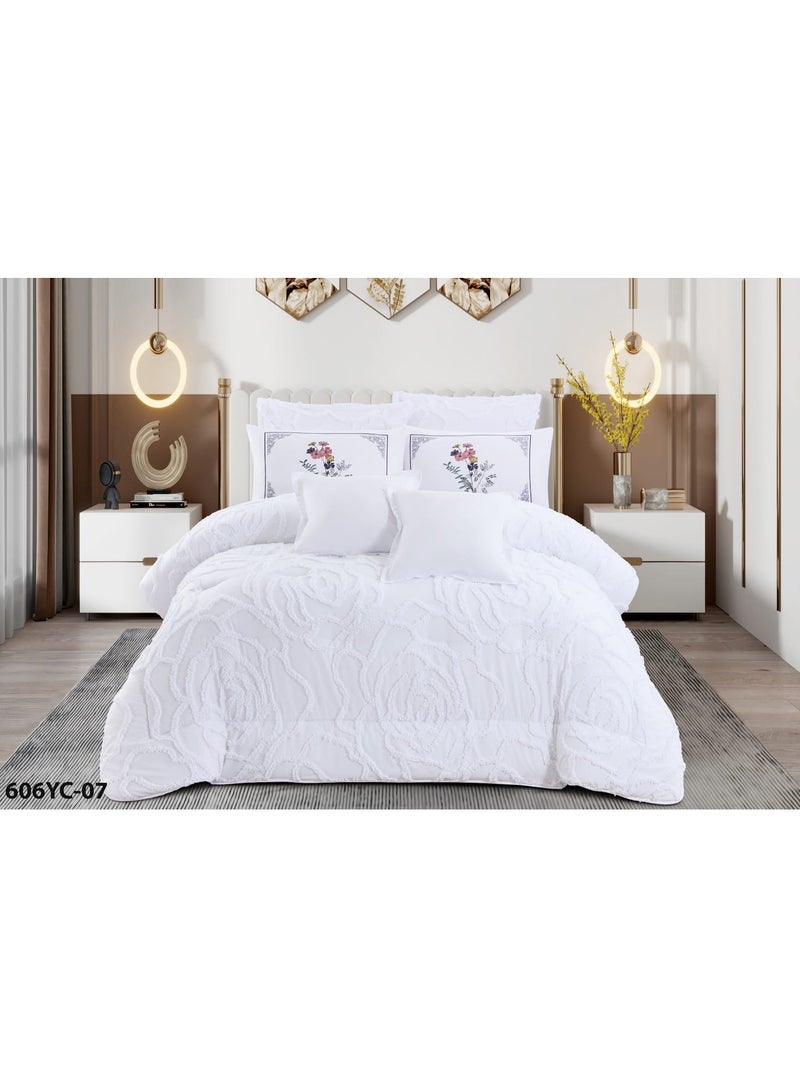 مون طقم لحاف مفرش  ملكي من مون  مقاس نفرين مكون من 8 قطع بحجم 250x230 سم - Image 1