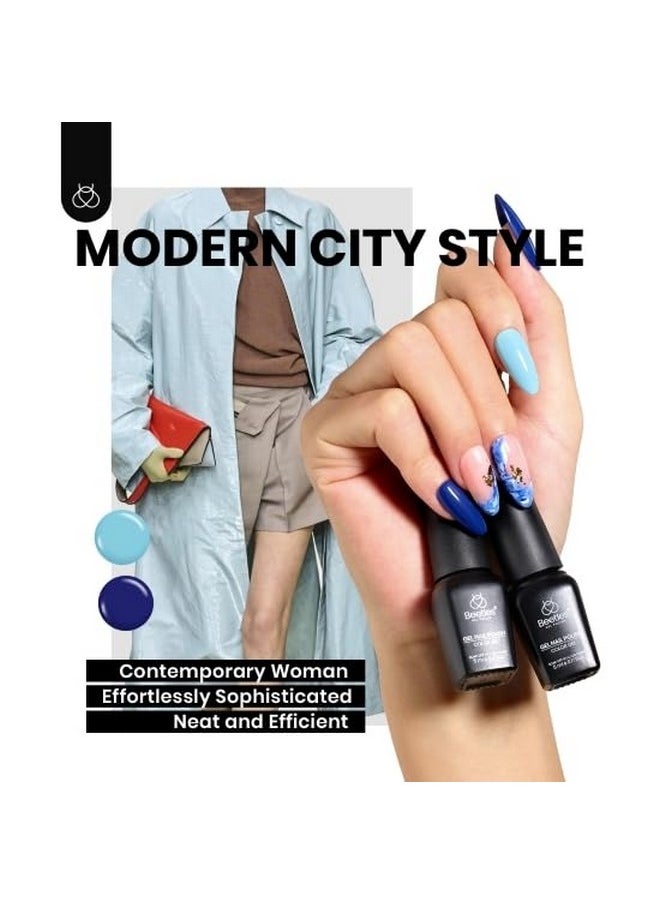 beetles Gel Polish - Beetles Gel Nail Polish Set 6Pcs: Winter Blue Green Dark Blue Glitter Teal Navy Teal Jewel Tones Sparkle Gel Nail Soak Off UV DIY Manicure Christmas Gift for Girls Women - Image 1