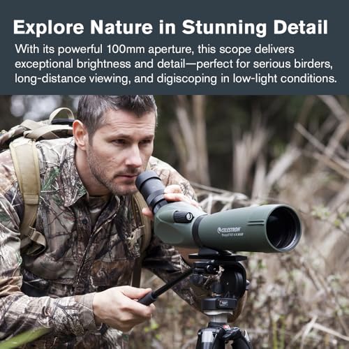 Celestron Regal M2 100ED Spotting Scope ED Glass for Birding and Outdoor Activities Phase and Dielectric Coated BaK4 Prism Fully MultiCoated Optics Dual Focus 2267x Zoom Eyepiece - Image 3