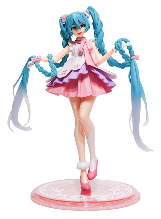 Hatsune Miku Action Figure, Long Hair Princess Miku Figure Toy, Anime Realistic Statue Figure, Office Desktop Decoration Ornaments, Super Collectible Model Statue Anime Figure Toy 20 CM - Image 1