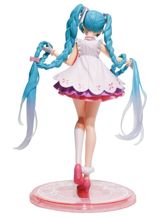 Hatsune Miku Action Figure, Long Hair Princess Miku Figure Toy, Anime Realistic Statue Figure, Office Desktop Decoration Ornaments, Super Collectible Model Statue Anime Figure Toy 20 CM - Image 3