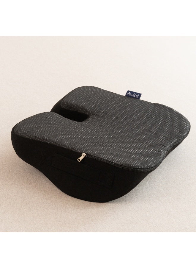 AWLAIT CoccyxCare Orthopedic Memory Foam Seat Cushion for Pressure Relief, Black - Image 2