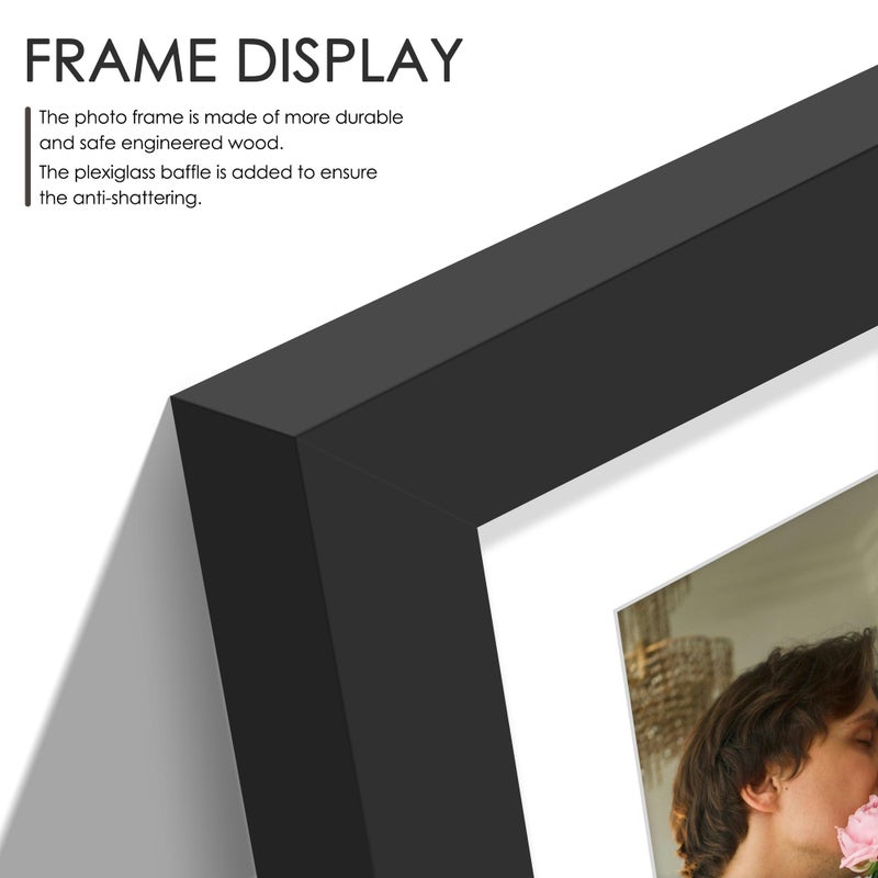 DUENPY 8.5x11 Double 5x7 Picture Frame Double Picture Frame Displays Two 5x7 inch Photos Available Horizontal Wall Mounting Display and Vertical Black - Image 5
