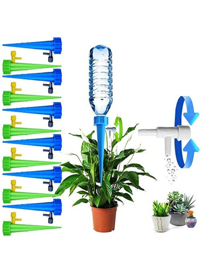Generic Plant Self Watering Spikes Indoor Outdoor Plastic Bottle Garden Plant Drip Irrigation Automatic Device Spike System Plants Watering Bulbs Globes with Drip Adjustable Control Valve 12 Pack - Image 1