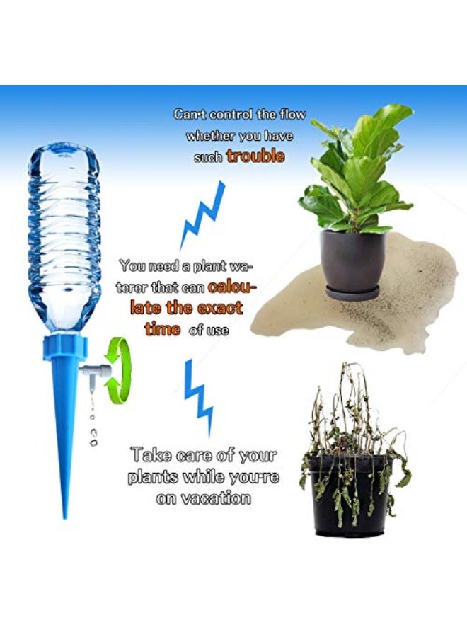 Generic Plant Self Watering Spikes Indoor Outdoor Plastic Bottle Garden Plant Drip Irrigation Automatic Device Spike System Plants Watering Bulbs Globes with Drip Adjustable Control Valve 12 Pack - Image 5