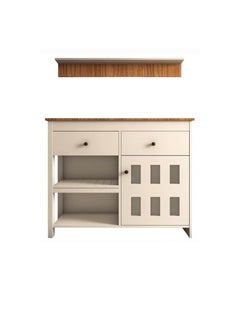 EXPERT Multipurpose Sideboard and Buffet Table for Kitchen and Living Room, Kitchen and Dining Room Console Cabinet, Large Kitchen Storage Cabinet with 2 Drawers, 2 Cabinets, 2 Shelves and High Hanging Shelf - White  - Image 3