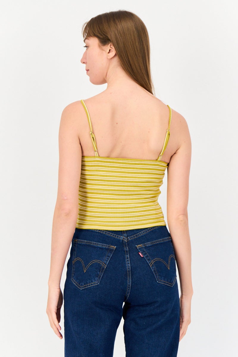 ONLY Women Sweetheart Neck Sleeveless Stripe Print Tank Top, Multicolor  - Image 3