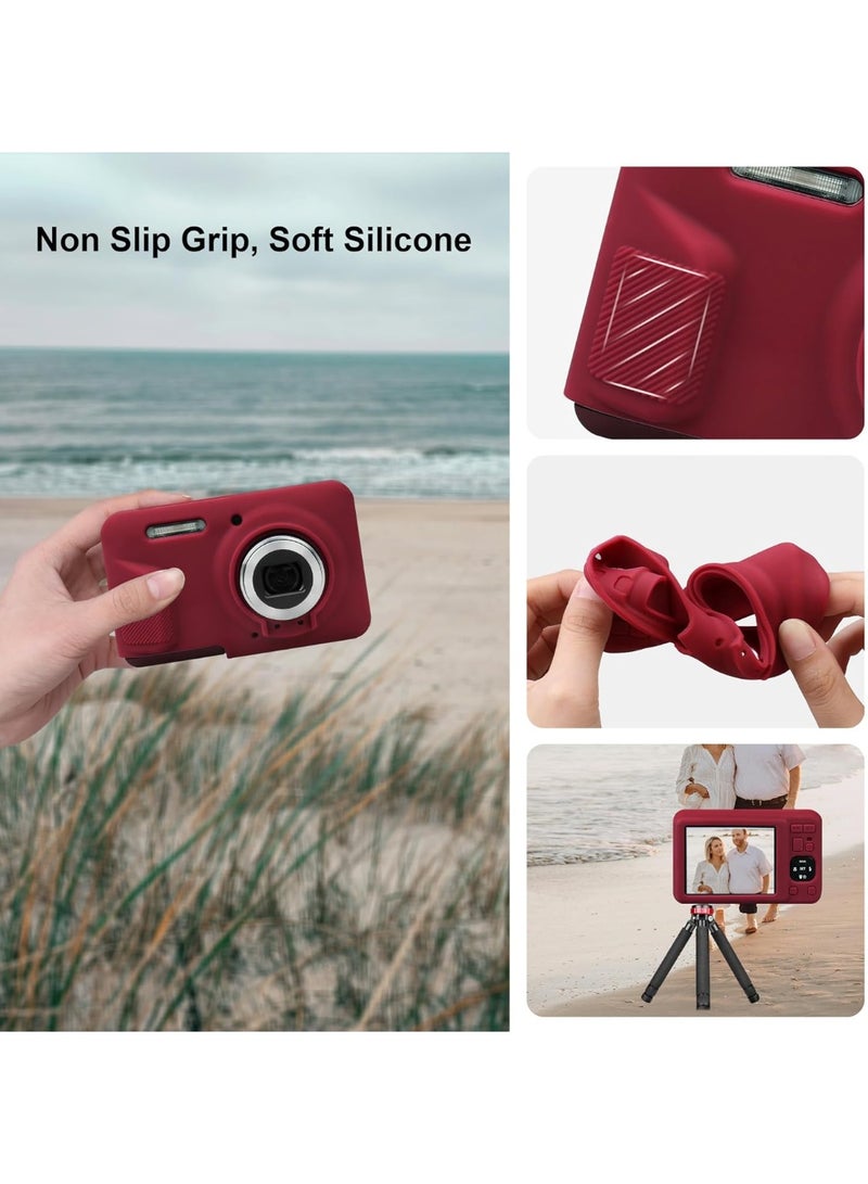 VKL Protective Case for Kodak PIXPRO FZ55 Digital Camera, FZ55 Soft Silicone Cover with Removable Lens Cover, Red (Case Only) - Image 4