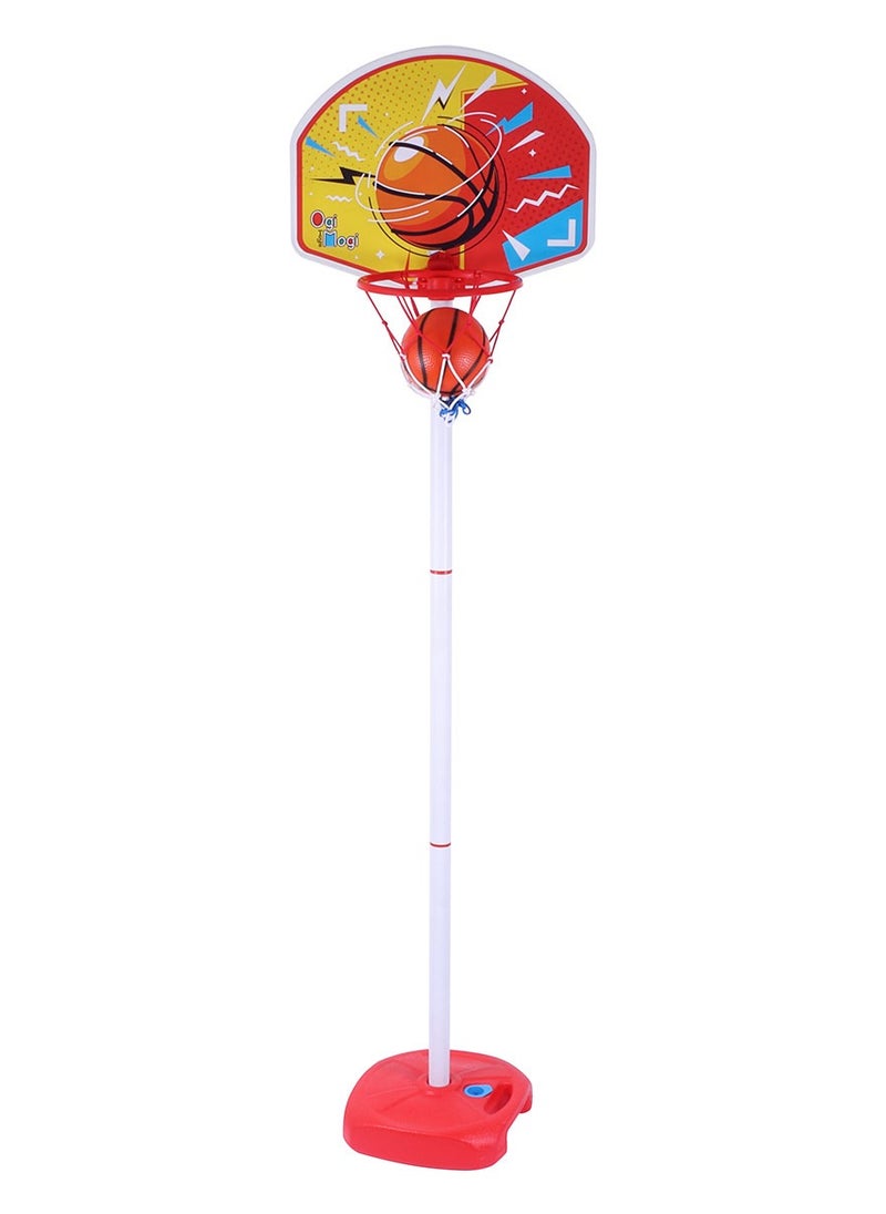 Ogi Mogi Toys Basketball Hoop Stand Set, Adjustable Height Pole 2.4 to 5 Ft, Portable Mini Indoor and Outdoor Basketball Set, Summer Sport Games, Goal Toy for Toddlers, Girls and Boys  - Image 1