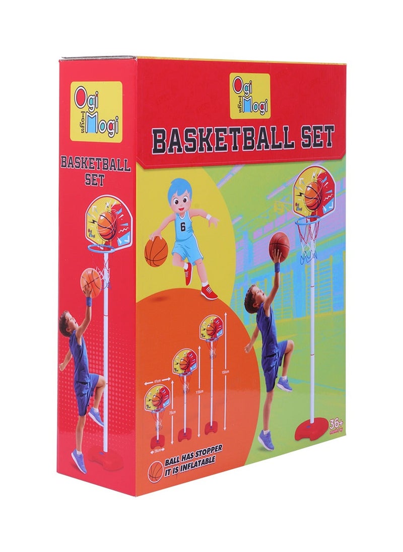 Ogi Mogi Toys Basketball Hoop Stand Set, Adjustable Height Pole 2.4 to 5 Ft, Portable Mini Indoor and Outdoor Basketball Set, Summer Sport Games, Goal Toy for Toddlers, Girls and Boys  - Image 4