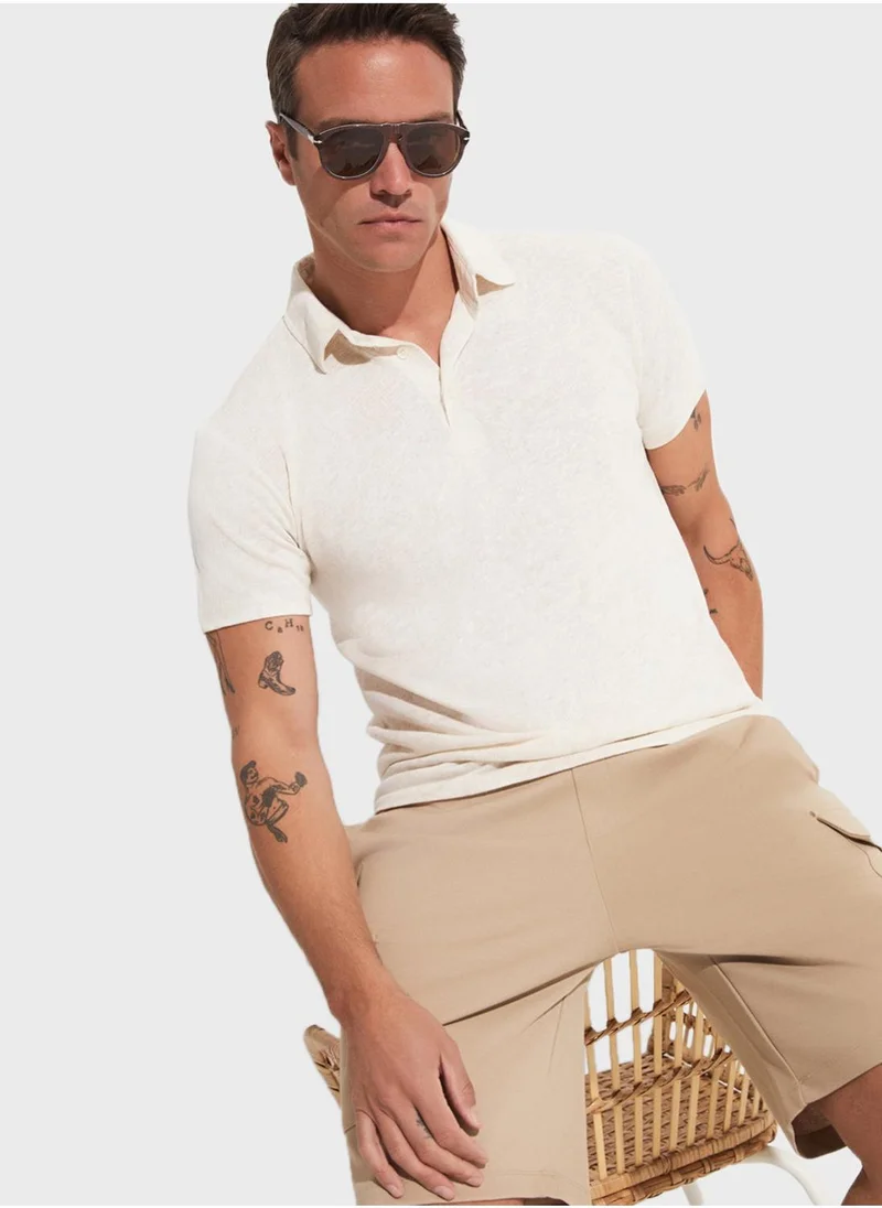 جون Patterned Crew Neck T-Shirt