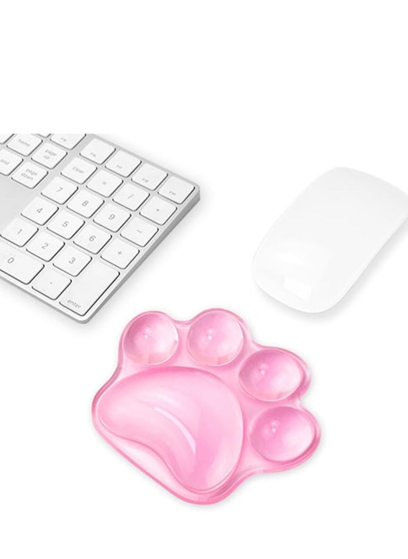 Generic 1pc Cute Cat Paw Wrist Support Pad, Comfortable Soft Wrist Rest Mouse Hand Gel Wrist Support Cushion, Hand Pain Relief Silicone Pad for Home Office Computer Laptop (Pink)  - Image 1