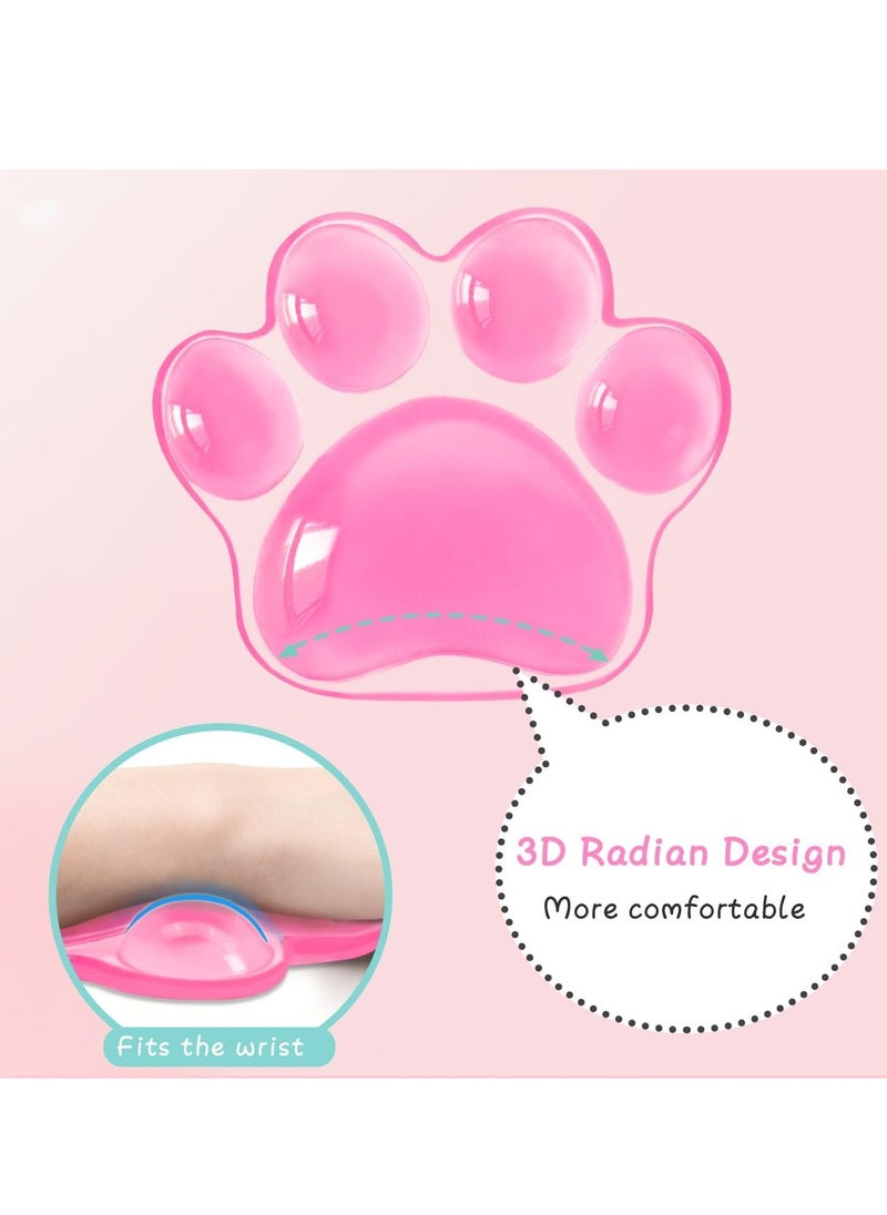 Generic 1pc Cute Cat Paw Wrist Support Pad, Comfortable Soft Wrist Rest Mouse Hand Gel Wrist Support Cushion, Hand Pain Relief Silicone Pad for Home Office Computer Laptop (Pink)  - Image 3