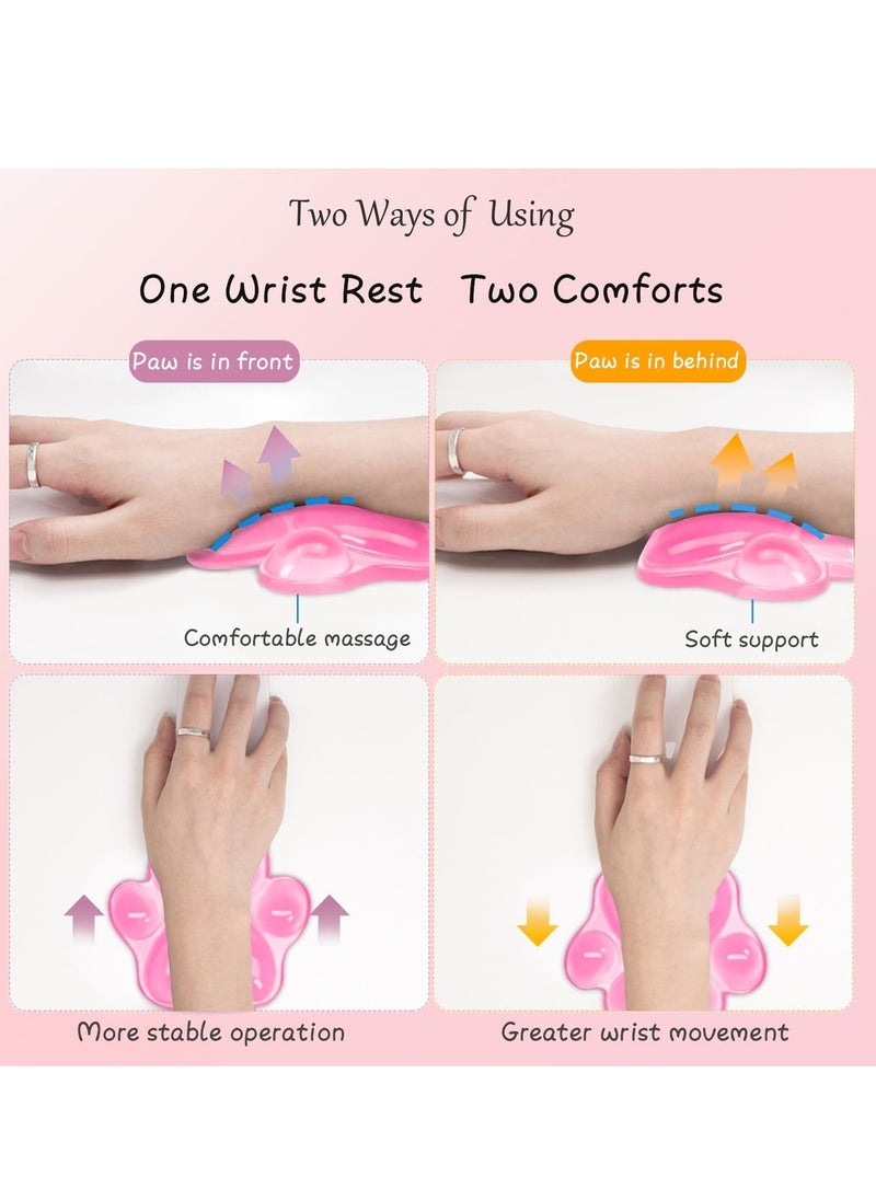 Generic 1pc Cute Cat Paw Wrist Support Pad, Comfortable Soft Wrist Rest Mouse Hand Gel Wrist Support Cushion, Hand Pain Relief Silicone Pad for Home Office Computer Laptop (Pink)  - Image 4