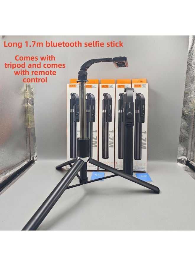 1.7 M Anti-shake Selfie Stick Travel Portable Mobile Phone Selfie Camera Artifact Mini 360 Rotating Floor Tripod-Color:1.7m -z19 Selfie Stick  - Image 1
